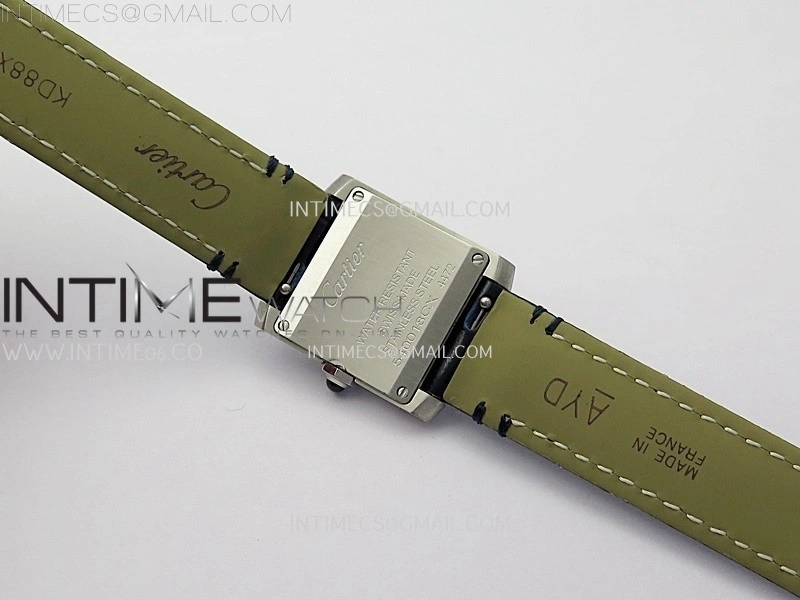 Tank Francaise Ladies 21.2mm SS 8848F 1:1 Best Edition Silver Dial on Black Leather Strap Ronda Quartz V2